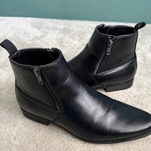 ASOS Black Moto Boots with Zipper Detail